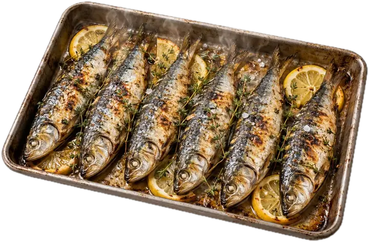 Sardinas al horno con limón y tomillo